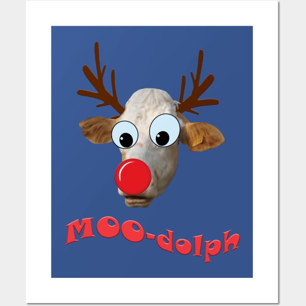 Moodolf Funny Rudolf Cow Wall Art by Pirino